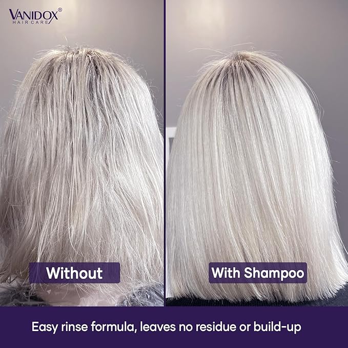 Brass Toning Purple Shampoo for Grey and Silver Hair, Infused with Purple Pigment, Sulfate Free Shampoo for Gray and Silver Hair (16 fl oz)-VivaGrace Women