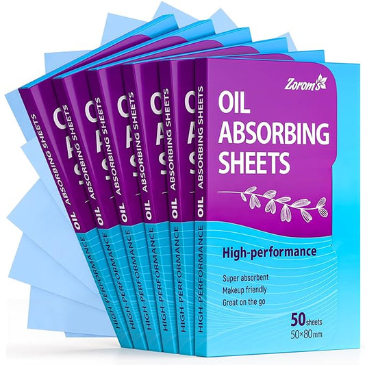 Premium Oil Absorbing Sheets for Face - 6 pack (300 sheets) - Makeup Friendly Oil Blotting Sheets for Face - Blotting Papers for Face with Oily Skin-VivaGrace Women