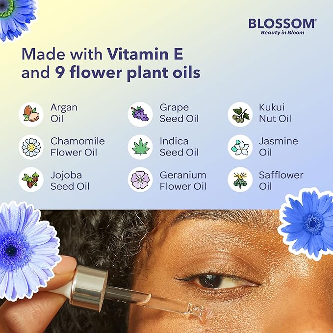 Blossom All Natural Organic Cruelty Free Moisturizing Eye Serum with Essential Oils, Infused with Real Flowers, Made in USA, 0.5 fl. oz., Spring Bouquet-VivaGrace Women