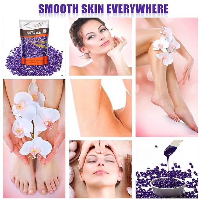 Hard Wax Beads for Hair Removal, Wax Beans for Sensitive Skin, 10 Oz/bag (Lavander), Ideal for Brazilian Waxing, Pearl Wax for Eyebrow, Bikini, Legs At Home-VivaGrace Women