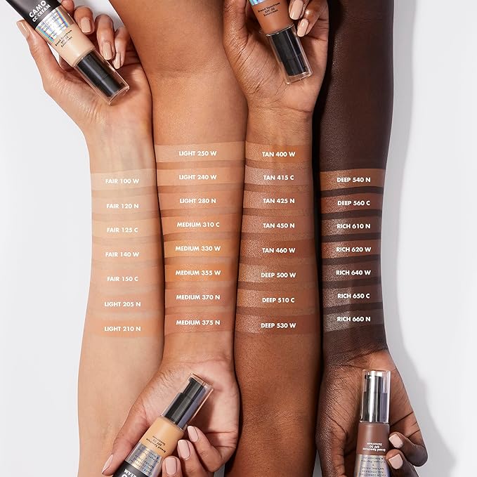 e.l.f. Camo CC Cream, SPF 30 Color-Correcting Medium-To-Full Coverage Face Foundation, Delivers An Airbrushed Finish, Vegan & Cruelty-Free, Light 250 W-VivaGrace Women