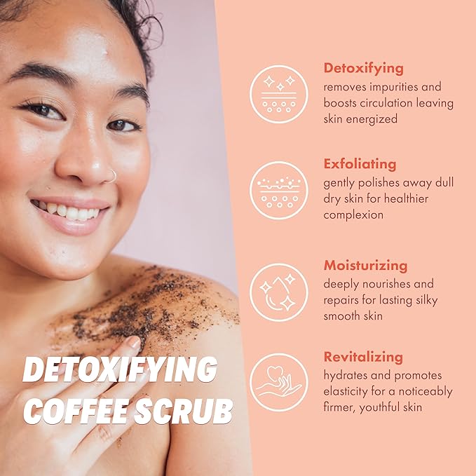 Coffee Scrub Foot & Body Exfoliator Infused with Vitamin E and Orange Peel Natural Exfoliating Sugar Body Scrub for Toning Cellulite Skin Care by Handmade Heroes-VivaGrace Women
