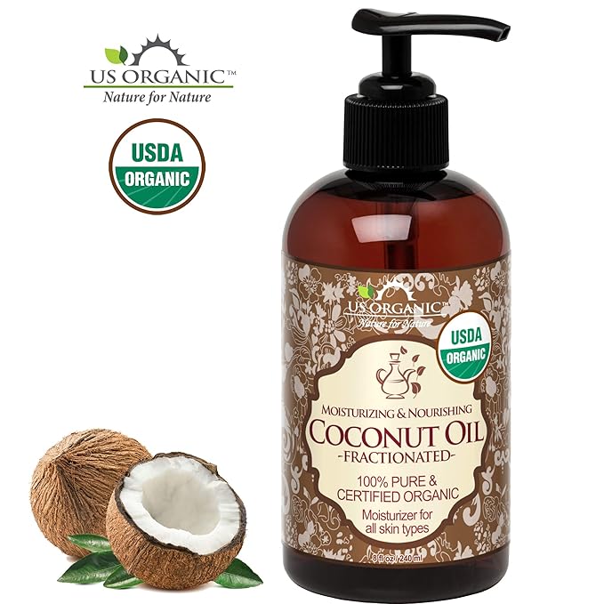 US Organic Fractionated Coconut MCT Oil (Liquid Coconut Oil), USDA Certified Organic, Non-GMO, Perfect for massage, carrier oil for DIY blends, Hair, Skin care. 100% Pure, Hexane-Free (8 oz)-VivaGrace Women