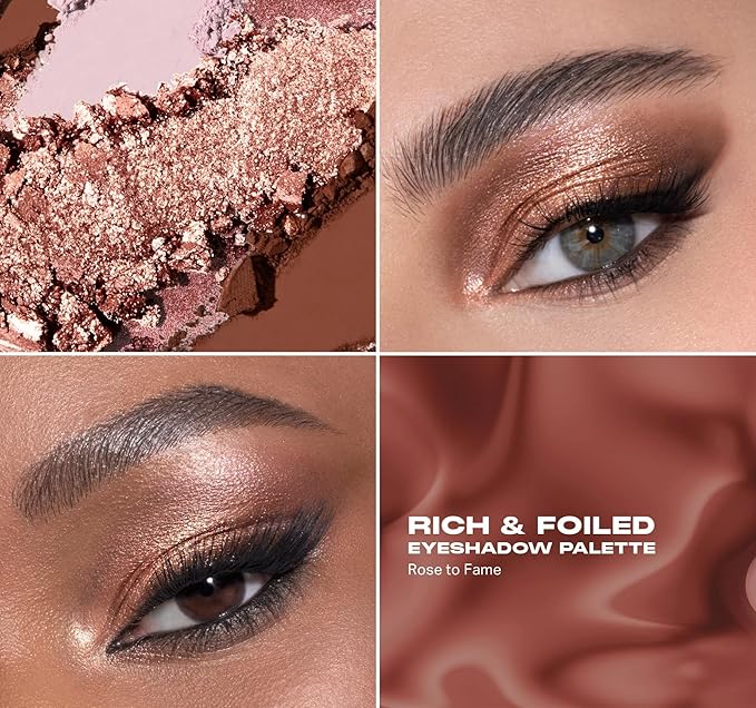 Morphe Rich & Foiled Artistry Palette - Foil-Effect Eyeshadow Palette with Matte, Shimmer & Foil Finishes - Mauve & Pink Eyeshadow with Luminous Payoff - Rose to Fame (0.35 oz)-VivaGrace Women