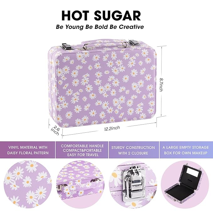 Hot Sugar Makeup Kit for Teenager Girls 10-12, All in One Beginner Makeup Kit for Women Full Kit, Teen makeup kit Cosmetic Gift Set on Birthday Christmas(PURPLE DAISY)-VivaGrace Women