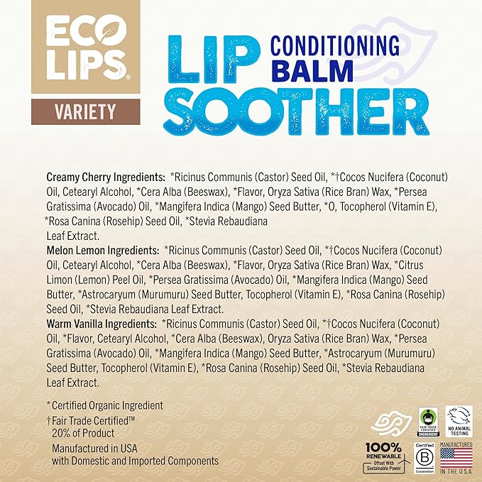 Conditioning Lip Soother Lip Balm with Murumuru Butter and Mango Butter for Deep Conditioning, Variety 3-pack-VivaGrace Women