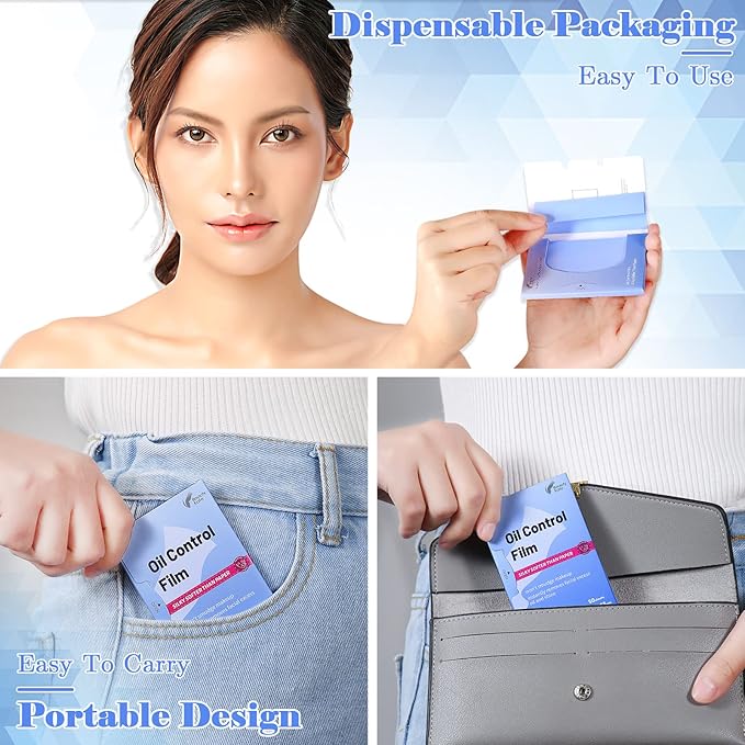 Great Absorbent Oil Blotting Sheets for Face - 10% Larger Oil Control Film 4pk/200 Makeup Friendly Blotting Paper for Oily Skin, High-Performance, Tear-proof Oil Absorbing Tissues-VivaGrace Women