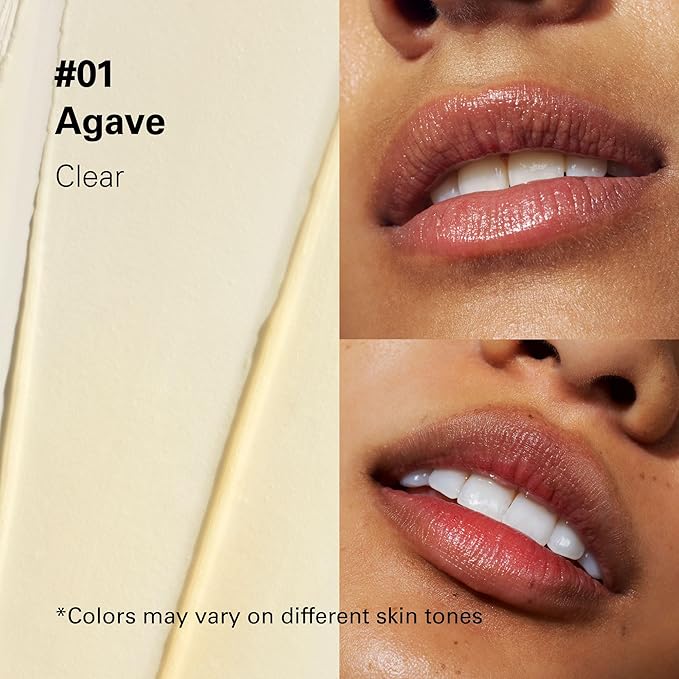 Melixir Vegan Lip Butter #01 Agave(Clear), Hydrating Tinted Lip Balm Stick, Bee-Free, Petrolatum-Free, Plant-Based With Shea Butter, Nourishing Care for Dry, Chapped Lips, Natural Finish-VivaGrace Women