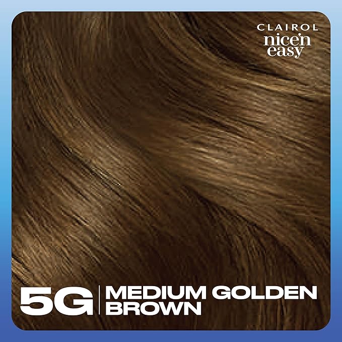 Clairol Nice'n Easy Permanent Hair Dye, 5G Medium Golden Brown Hair Color, Pack of 1-VivaGrace Women