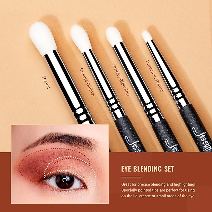 Jessup Eye Makeup Brushes Set Professional Blending Brush for Makeup Eyeshadow 13pcs Premium Synthetic Blender Brush Makeup Black T338-VivaGrace Women