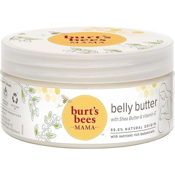 Burt's Bees Mama Belly Butter Stretch Mark Cream for Pregnancy Massages Body & Reduces Scar Appearance, Prenatal & Postnatal Tummy Skin Care, Shea Butter & Vitamin E Rich Formula, 6.5 Oz (Pack of 3)-VivaGrace Women