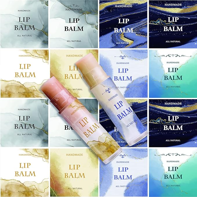 CRASPIRE Lip Balm Labels 80pcs Homemade Lip Balm Labels 2” Clear Lip Balm Labels for Tubes Printable Waterproof Lip Balm Stickers Labels for Lip Balm Handcream Candle Container（Phnom Penh Quicksand）-VivaGrace Women