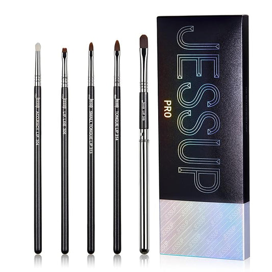 Jessup Lip Brush Set, Professional Lip Makeup Brushes for Lipstick Streak-Free Contour Define and Accentuate, Premium Synthetic Hair, 5pcs T325-VivaGrace Women
