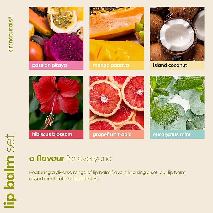 ArtNaturals Organic Beeswax Lip Balm Gift Set - Assorted Flavors with Aloe, Coconut & Jojoba Oils-VivaGrace Women