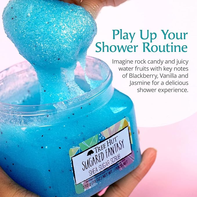 Tree Hut Sugared Fantasy Shea Sugar Scrub | Exfoliating Body Scrub Removes Dead, Dry Skin for a Soft & Hydrated Feel | Nourishing Essential Body Care | 18 fl oz.-VivaGrace Women