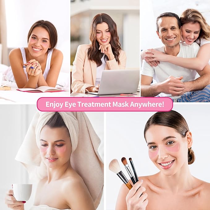 BREYLEE Pink Rose Eye Mask– 60 Pcs - Puffy Eyes and Dark Circles Treatments – Look Younger and Reduce Wrinkles and Fine Lines Undereye, Improve and Firm eye Skin - Pure Natural Material Extraction-VivaGrace Women