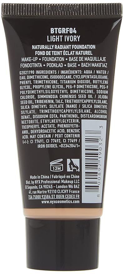 NYX PROFESSIONAL MAKEUP Born To Glow Naturally Radiant Foundation, Medium Coverage - Light Ivory-VivaGrace Women