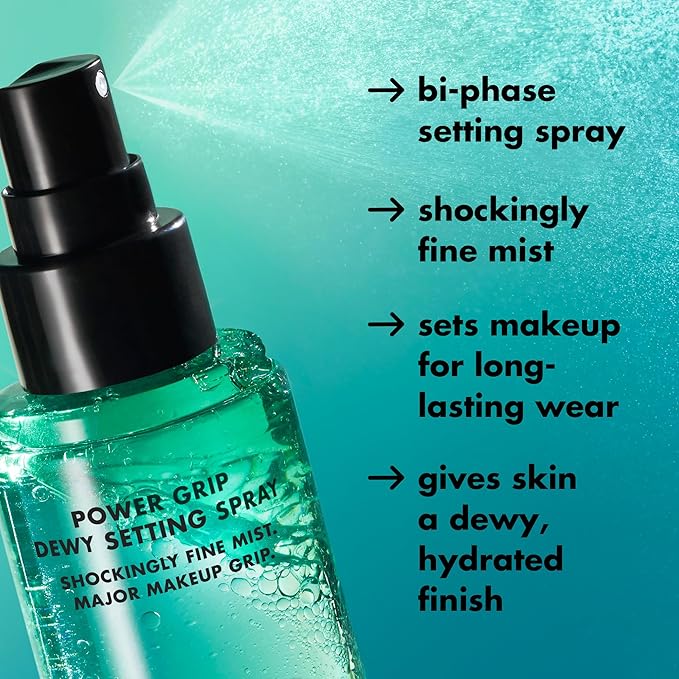 e.l.f. Power Grip Dewy Setting Spray, Ultra Fine Mist Made With Hyaluronic Acid, Grips Makeup For A Hydrated, Dewy Finish, Vegan & Cruelty-Free-VivaGrace Women