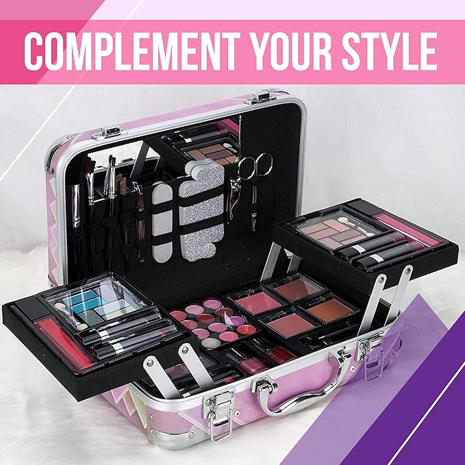 Starter Carry-All Teen Makeup Kit Gift Set, Pink, 1 Count-VivaGrace Women