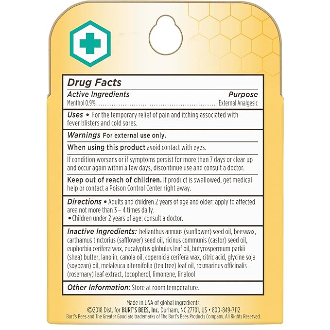 Burt's Bees Medicated Lip Balm, With Eucalyptus Oil and Menthol, Tint-Free, Natural Origin Lip Care, 4 Tubes, 0.15 oz.-VivaGrace Women