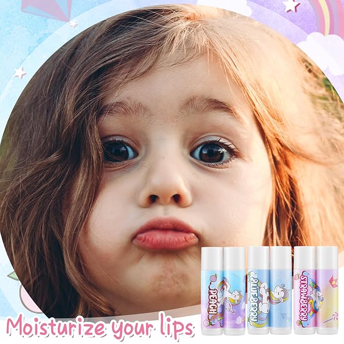24 Pcs Unicorn Lip Balm Back to School Gift Unicorn Party Favors Lip Balm for Girls Birthday Party Favors Lip Gloss for Kids Gifts for Kids Fruity Favors Unicorn Gift for Cute Girls-VivaGrace Women