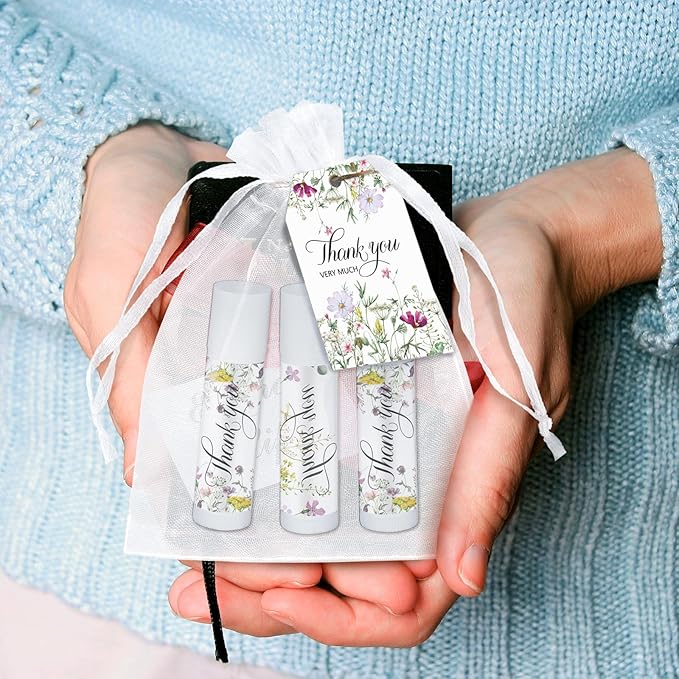 50 Set Employee Appreciation Gifts Bulk Baby Shower Favors Lip Balms Bulk Thank You Gifts Wedding Bridal Shower Bachelorette Gifts Prizes for Guests Women Teacher Coworker Nurse(Wildflower)-VivaGrace Women