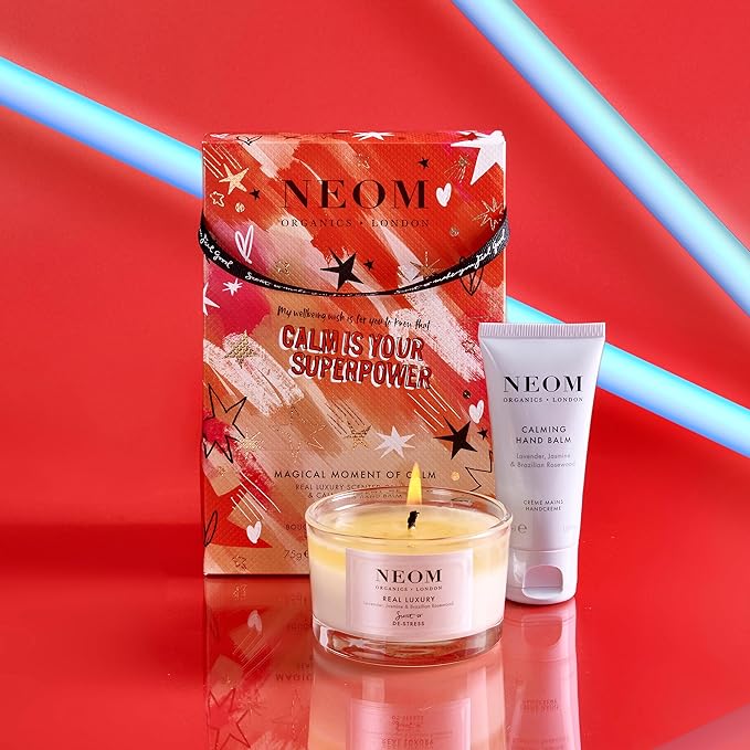 Neom- Magical Moment of Calm Gift Set | Real Luxury Travel Candle & Calming Hand Balm, 30ml | Scent to De Stress | Christmas Gift-VivaGrace Women