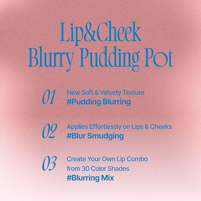 Lip&Cheek Blurry Pudding Pot | Faded Moment - Lyrics | Makeup Blush, Buildable Lightweight, Multi-Use Soft Matte Finish | 5g-VivaGrace Women