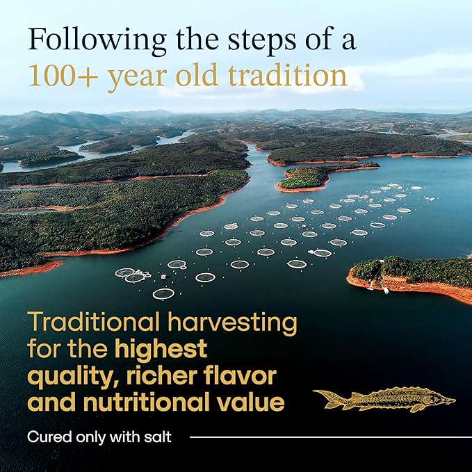 OVERNIGHT GUARANTEED, BESTER Premium Russian Osetra Sturgeon Caviar - 2x 1 oz-30G (Duo Pack) 2 tins of 30g each - Malossol Ossetra Black Roe - Premium Quality, Traditional Style, imported-VivaGrace Women