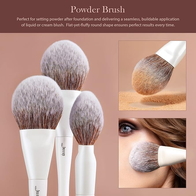 Jessup Make up Brushes 4pcs Face Makeup Brushes Set for Foundation Concealer Blush Contour Powder Highlighter, Pearl White T344-VivaGrace Women