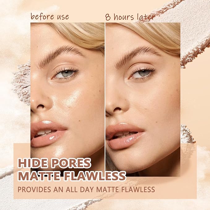 Oil Control Face Pressed Powder,Matte Smooth Flawless Setting Powder Makeup,Waterproof Long Lasting Finishing Powder,Cruelty Free Lightweight Face Cosmetics,0.35Oz(NATURAL BEIGE)-VivaGrace Women
