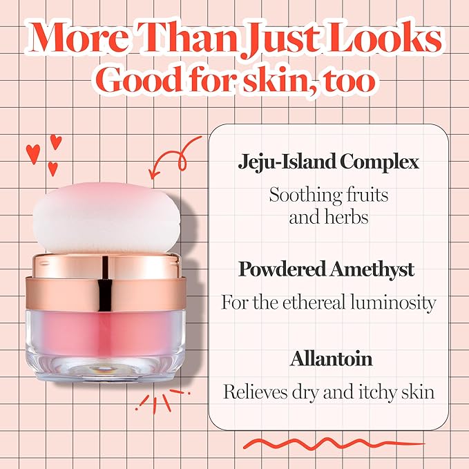 Hope Girl 3D Powder Blusher 0.17oz | Skin-Loving Korean Mini Blush for Cheeks and Eye Makeup w/Allantoin | K Beauty Cool Toned Vibrant Sunkissed Fine Powder Makeup Blush Cosmetics (#05 Orange Flower)-VivaGrace Women