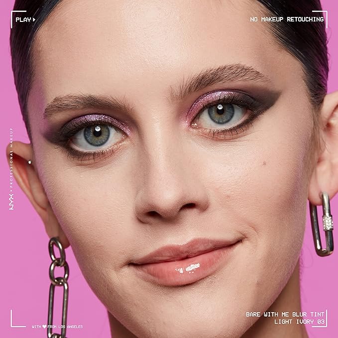 NYX PROFESSIONAL MAKEUP Bare With Me Blur Skin Tint Foundation Make Up with Matcha, Glycerin & Niacinamide - Light Ivory-VivaGrace Women