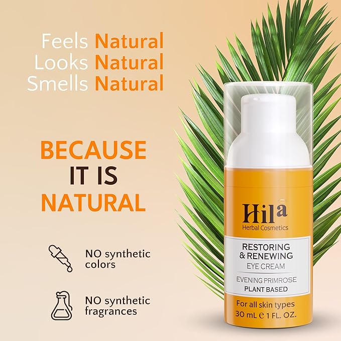 Restoration and Renewal Eye Cream – Evening Primrose Plant Based - Under Eye Cream for All Skin Types, Hydrating Eye Cream, Eye Wrinkle Cream for Women & Men - 30ml-VivaGrace Women