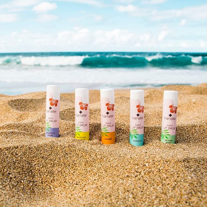 Hanalei Mint Lip Balm and Moisturizer - Natural Kukui Oil, Beeswax Lip Moisturizer - Hydrates, Soothes Dry, Chapped Lips - Made in USA - Island Mint Flavor-VivaGrace Women