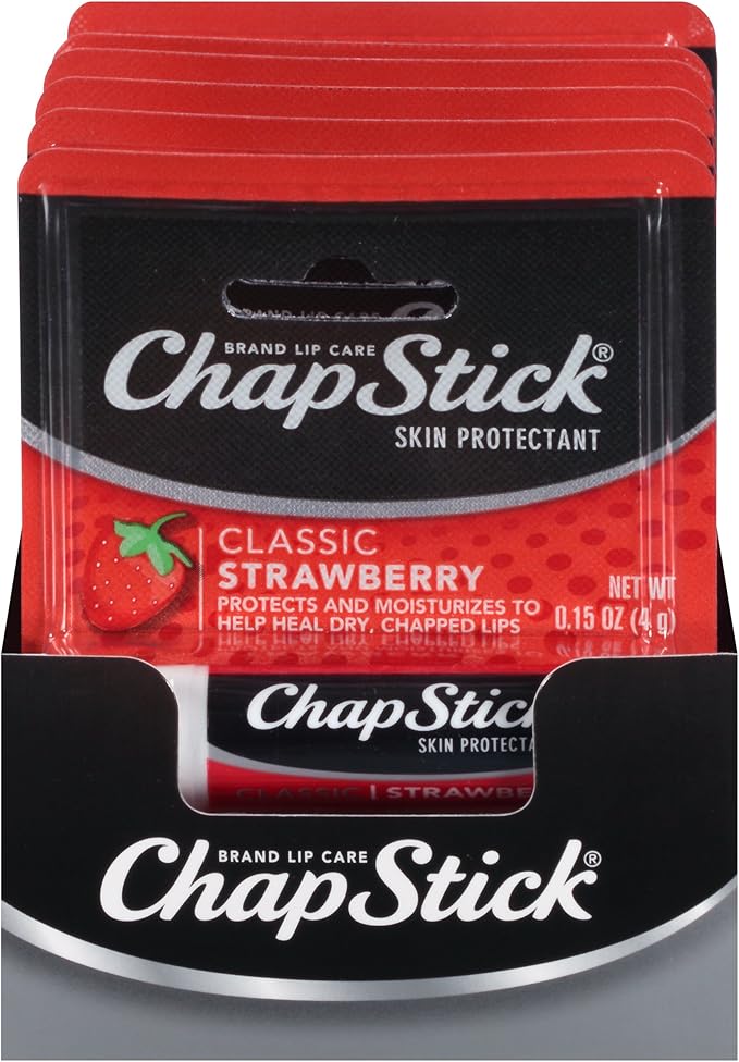 ChapStick Classic Skin Protectant (Strawberry, 0.15 Ounce Stick ,24 Count (Pack of 1)-VivaGrace Women