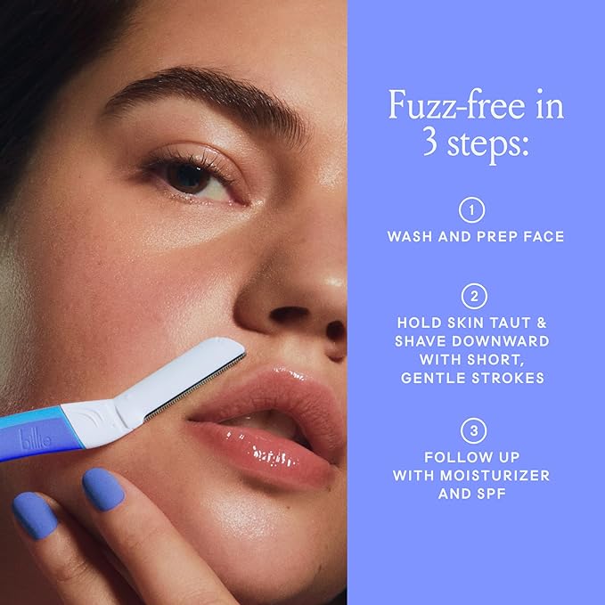 Billie - Dermaplane Starter Kit - Reusable Handle + 3 Refill Blades - Remove Facial Hair + Perfectly Shape Brows - Dermatologist-Approved - WaterPark-VivaGrace Women