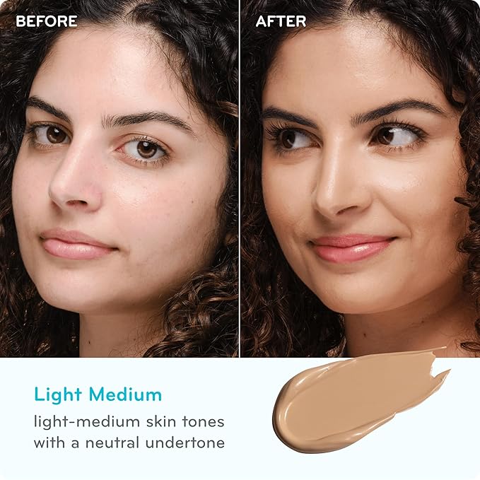 pūrlisse Ageless Glow Serum BB Cream SPF 40 - Glow BB Cream with SPF Enriched with Bakuchiol & Vitamin C to Help Improve Firmness & Reduce Wrinkles for Dewy Skin - Light Medium (1.4 oz)-VivaGrace Women