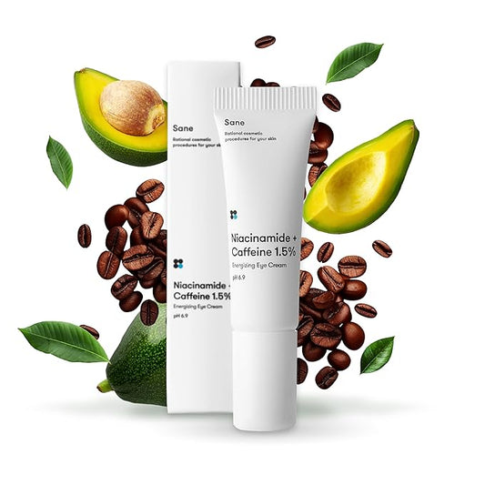 Sane Eye Cream for Dark Circles and Puffiness Treatment with Caffeine and Niacinamide - 0.34 fl oz, Hydrating Eye Cream for Dark Circles, Mornings without Puffiness-VivaGrace Women