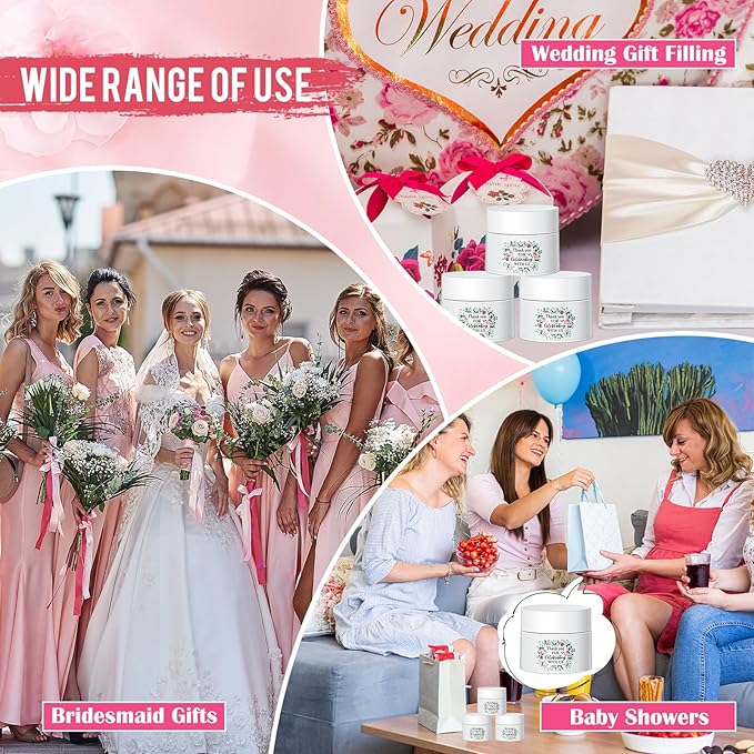 12 Pcs Thank You Lip Sleeping Mask Bulk Bridal Shower Gifts for Guests Thank You for Celebrating with Us Lip Mask Moisturize Nourish for Wedding Bridal Shower Favor Christmas Gift(Floral)-VivaGrace Women