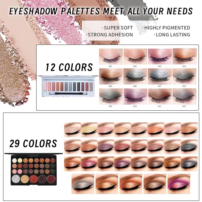 Makeup Set, Makeup Kit, Makeup Present Set For Women Girls Teens, Full Face Makeup Set For Women Girls Teens, Multipurpose Makeup Sets, Beginners and Professionals Alike-VivaGrace Women