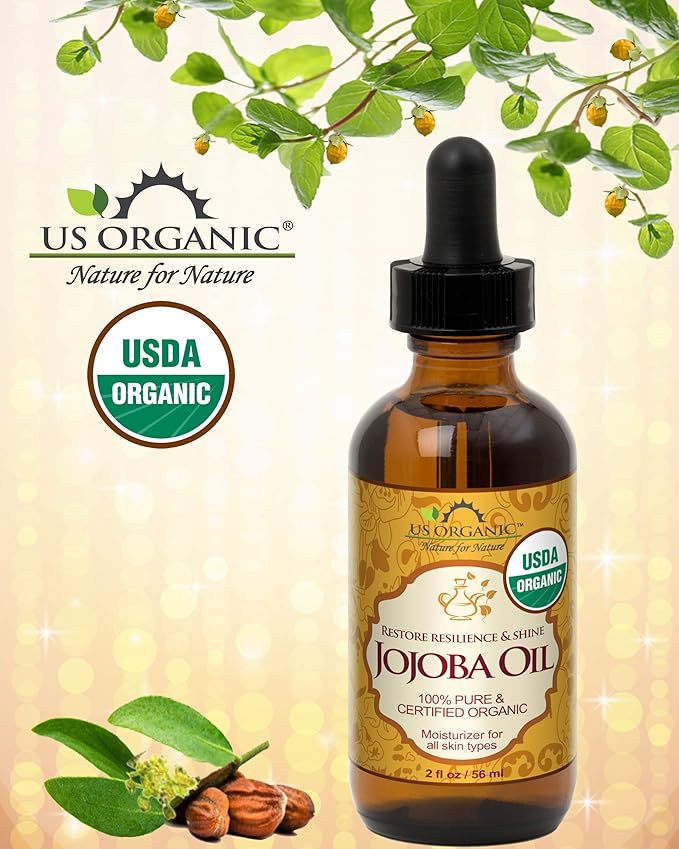 US Organic Jojoba Oil, USDA Certified Organic,100% Pure & Natural, Cold Pressed Virgin, Unrefined, Haxane Free, Sourced from Middle East directly (Small (2oz, 56ml))-VivaGrace Women