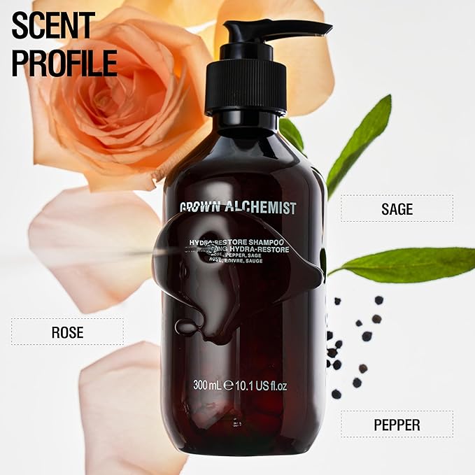 Grown Alchemist Hydra-Restore Rose Black Pepper & Sage Gentle+Moisturizing Daily Shampoo, 300mL-VivaGrace Women