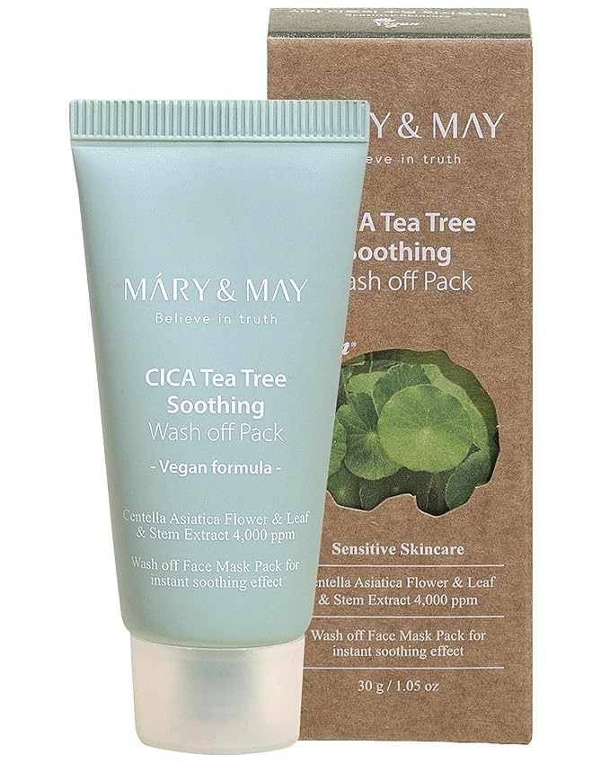 Mary&May CICA TeaTree Soothing Wash off Pack 30g | Centella Asiatica Extract, Tea Tree, Soothing, Pore Care, Trouble Relief, Mask Wash Off | Vegan, EWG Ingredients-VivaGrace Women