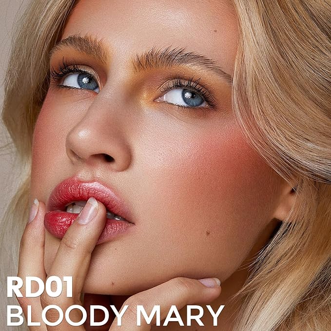 FOCALLURE Silky Cream Liquid Blush,Leaving a Matte Dewy Makeup Look,Easy to Apply and Create a Natural Flush,Long Lasting and Lightweight Cheek Blush Face Makeup,BLOODY MARY-VivaGrace Women