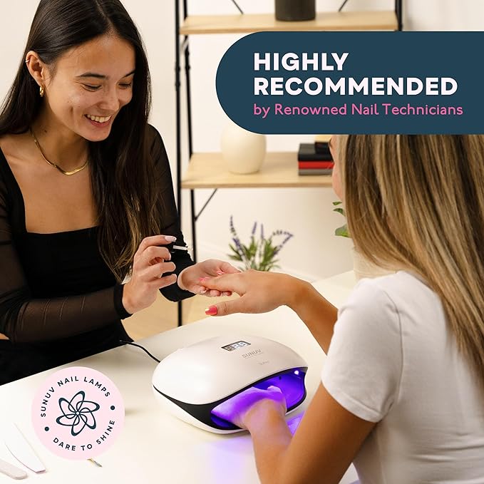 SUNUV UV LED Nail Lamp, UV Light for Nails Compatible with All Gel Polish, 36 LEDs with 4 Timer Settings, LCD Display for Home Salon SUN4 Black-VivaGrace Women