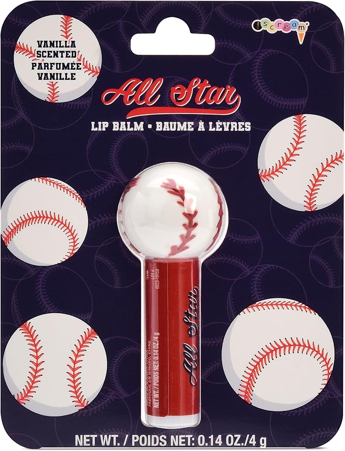 iscream Sport-Tastic Baseball Softball Shaped Vanilla Scented Lip Balm-VivaGrace Women