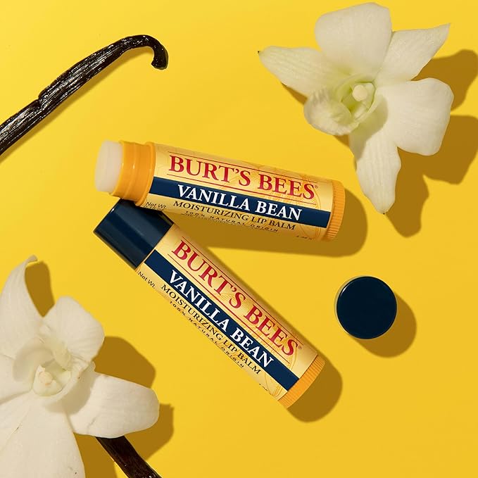 Burt's Bees Lip Balm - Vanilla Bean, Lip Moisturizer With Responsibly Sourced Beeswax, Tint-Free, Natural Origin Conditioning Lip Treatment, 2 Tubes, 0.15 oz.-VivaGrace Women