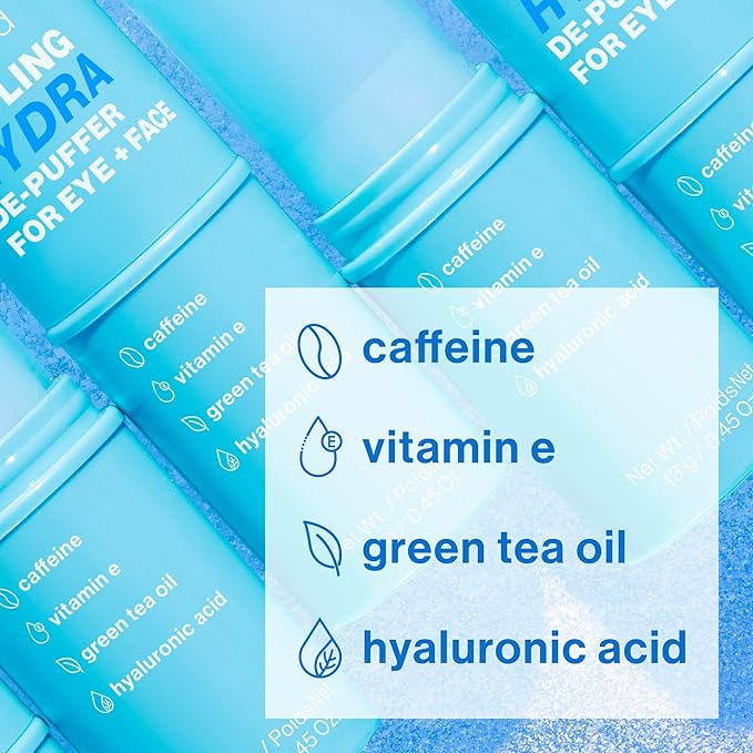 wet n wild Cooling Hydra De-Puffer, Soothing Face Makeup Primer Stick with Vitamin E & Caffeine, Instant Skin Refreshments for All Skin Types and Complexions, Vegan & Cruelty-Free-VivaGrace Women
