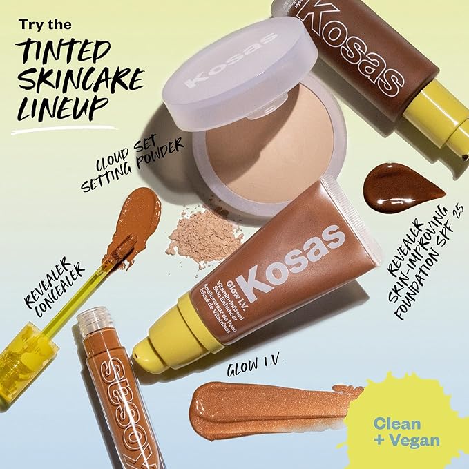 Kosas Glow I.V. Vitamin-Infused Skin Enhancer Face Makeup - Tinted Beauty Highlighter for a Healthy Glow - Recharge-VivaGrace Women